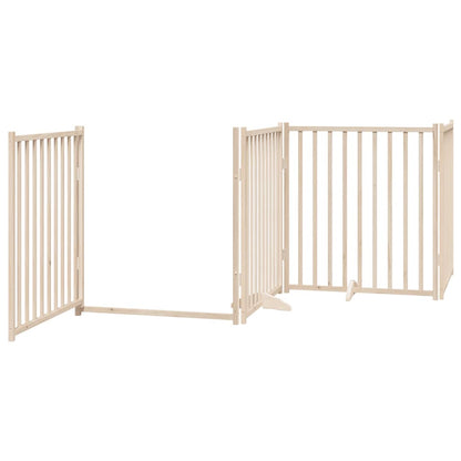 Dog Gate with Door Foldable 10 Panels 800 cm Poplar Wood