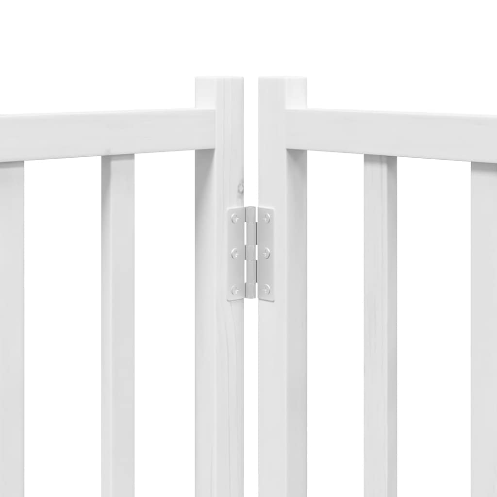 Dog Gate with Door Foldable 10 Panels White 800 cm Poplar Wood