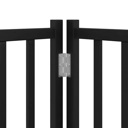 Dog Gate with Door Foldable 10 Panels Black 800 cm Poplar Wood