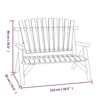 Garden Bench | Natural wood | Solid spruce wood | Medium | Ergonomic