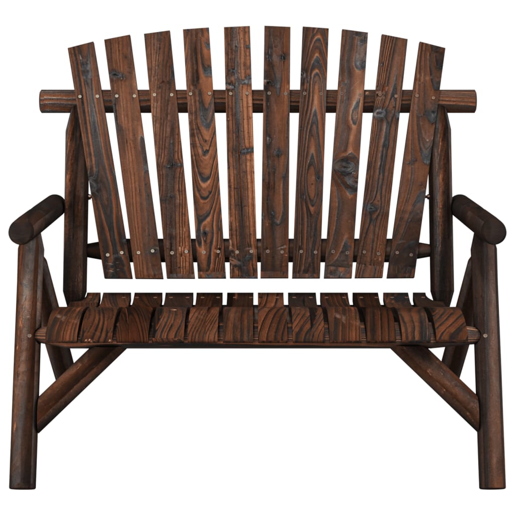 Garden Bench | Burned Wood | Solid spruce wood | Medium | Durable