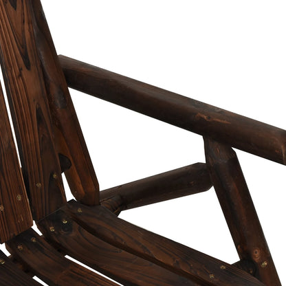Garden Bench | Burned Wood | Solid spruce wood | Medium | Durable