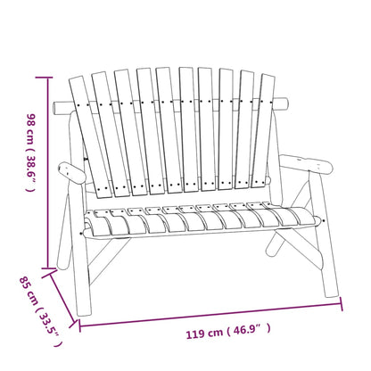 Garden Bench | Burned Wood | Solid spruce wood | Medium | Durable