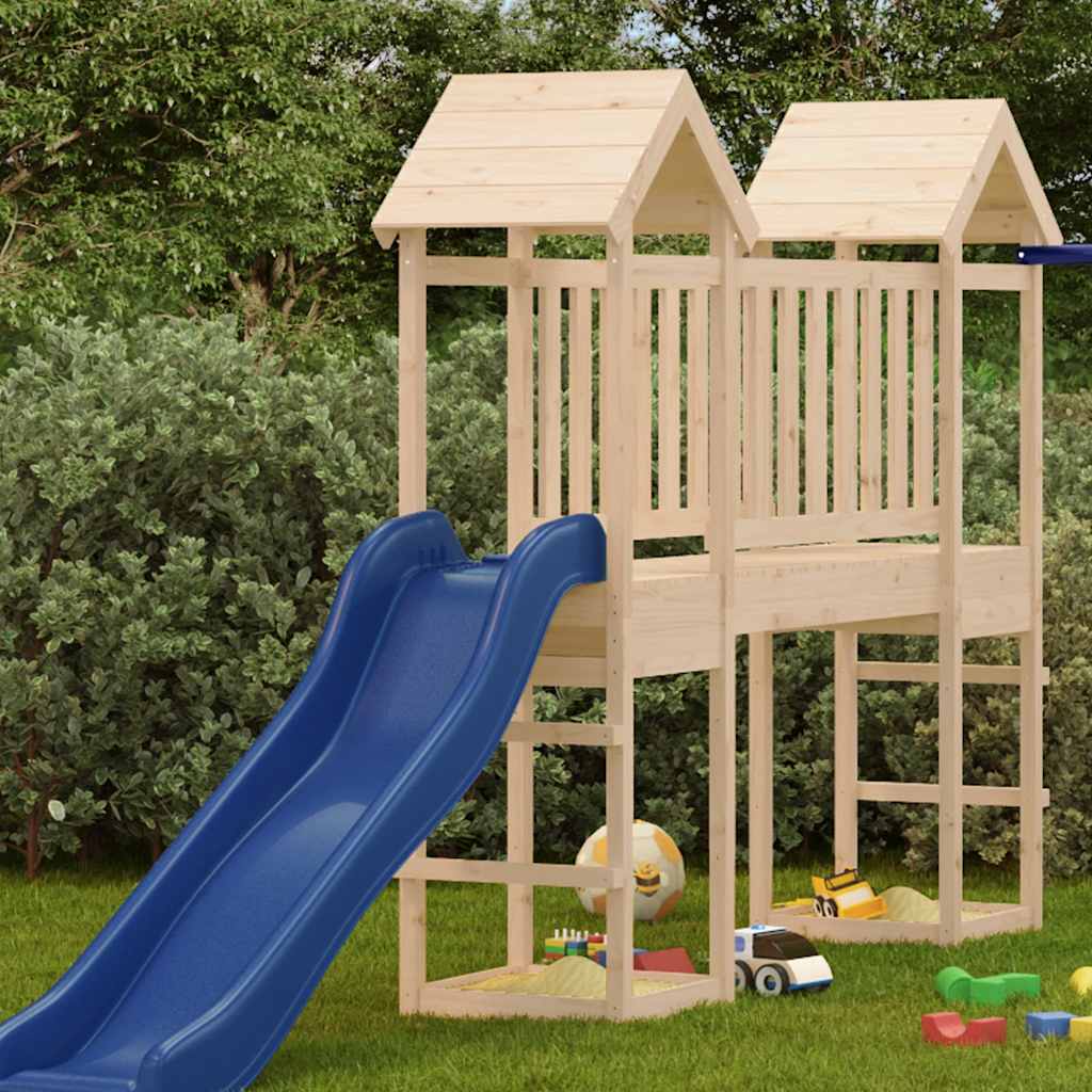 Play Tower | Natural Wood | Solid Pine Wood | Large | Durable