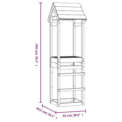 Play Tower | Natural Wood | Solid Pine Wood | Large | Durable