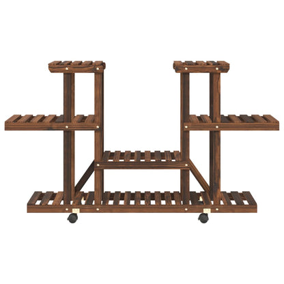 Flower Stand with Wheels 110x25x78 cm Solid Wood Fir