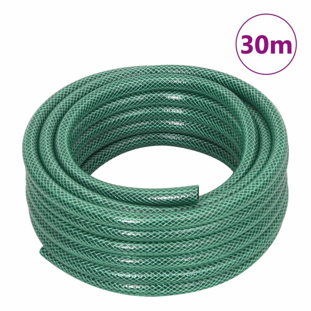 Garden Hose with Fitting Set Green 0.5" 30 m PVC