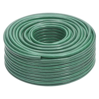 Garden Hose with Fitting Set Green 0.5" 100 m PVC