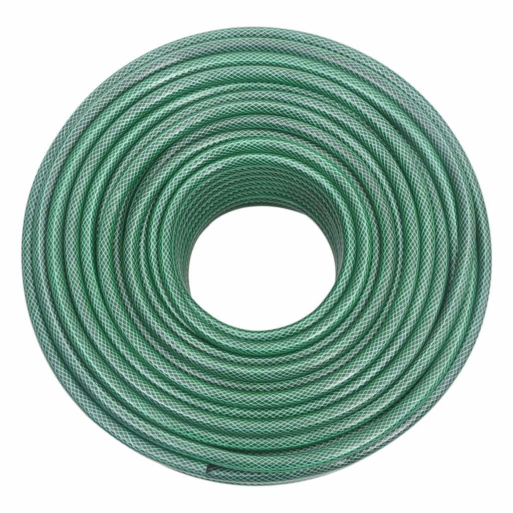 Garden Hose with Fitting Set Green 0.5" 100 m PVC