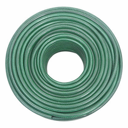 Garden Hose with Fitting Set Green 0.5" 100 m PVC