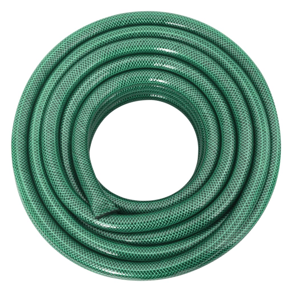 Garden Hose with Fitting Set Green 0.75" 100 m PVC