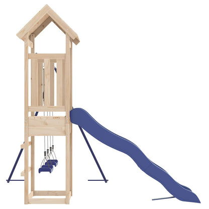 Outdoor Playset | Blue, Pine | Solid Pine Wood, Polypropylene | Large