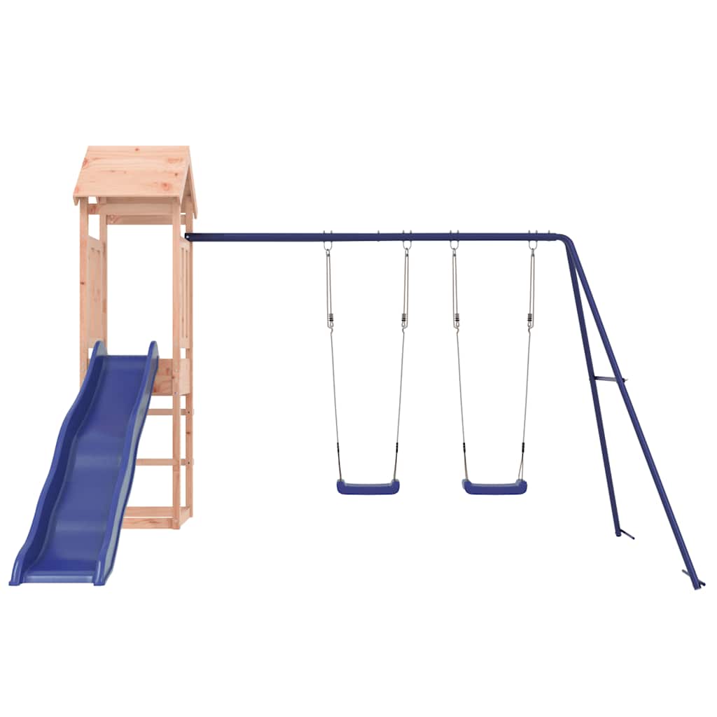 Outdoor Playset | Natural wood, Blue | Solid Douglas Fir wood | Large