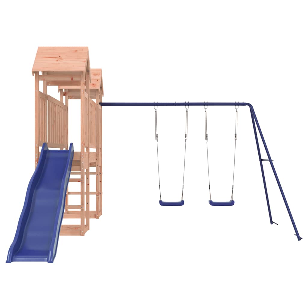 Outdoor Playset | Blue, Brown | Solid Douglas wood, Polypropylene (PP)