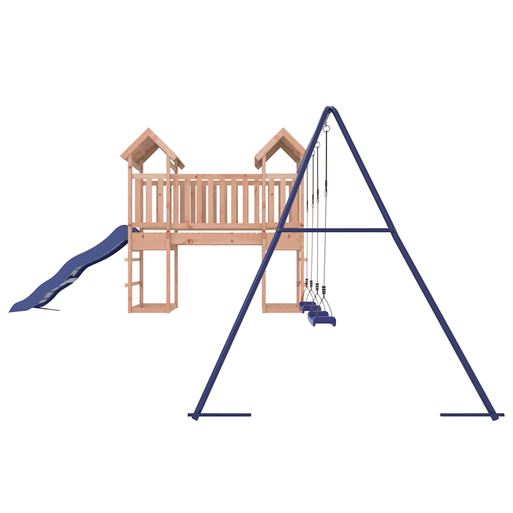 Outdoor Playset | Blue, Brown | Solid Douglas wood, Polypropylene (PP)