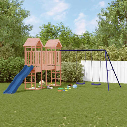 Outdoor Playset | Blue, Brown | Solid Douglas wood, Polypropylene (PP)