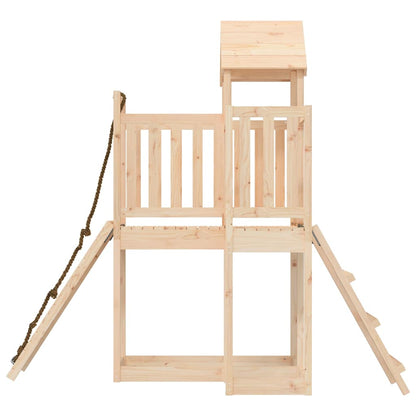Playhouse with Climbing Wall Solid Wood Pine