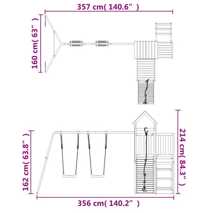 Outdoor Playset  Solid Wood Pine