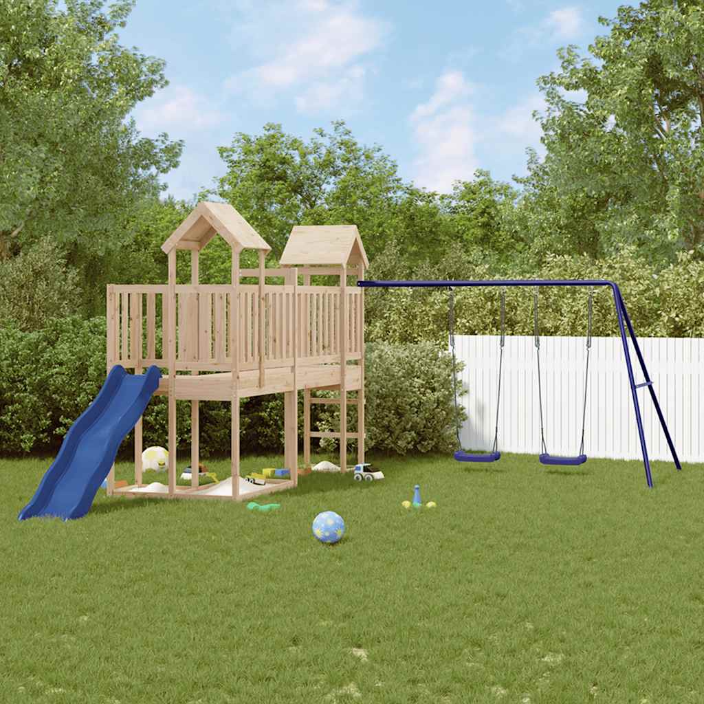 Outdoor Playset | Natural wood | Solid pine wood | Large | Seats Many