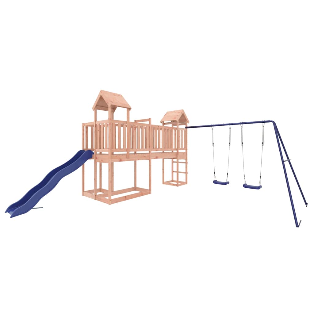 Outdoor Playset | Natural wood, Blue | Solid Douglas Wood, Polypropylene