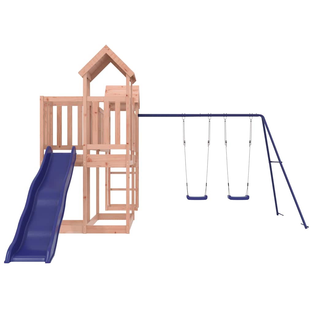 Outdoor Playset | Natural wood, Blue | Solid Douglas Wood, Polypropylene