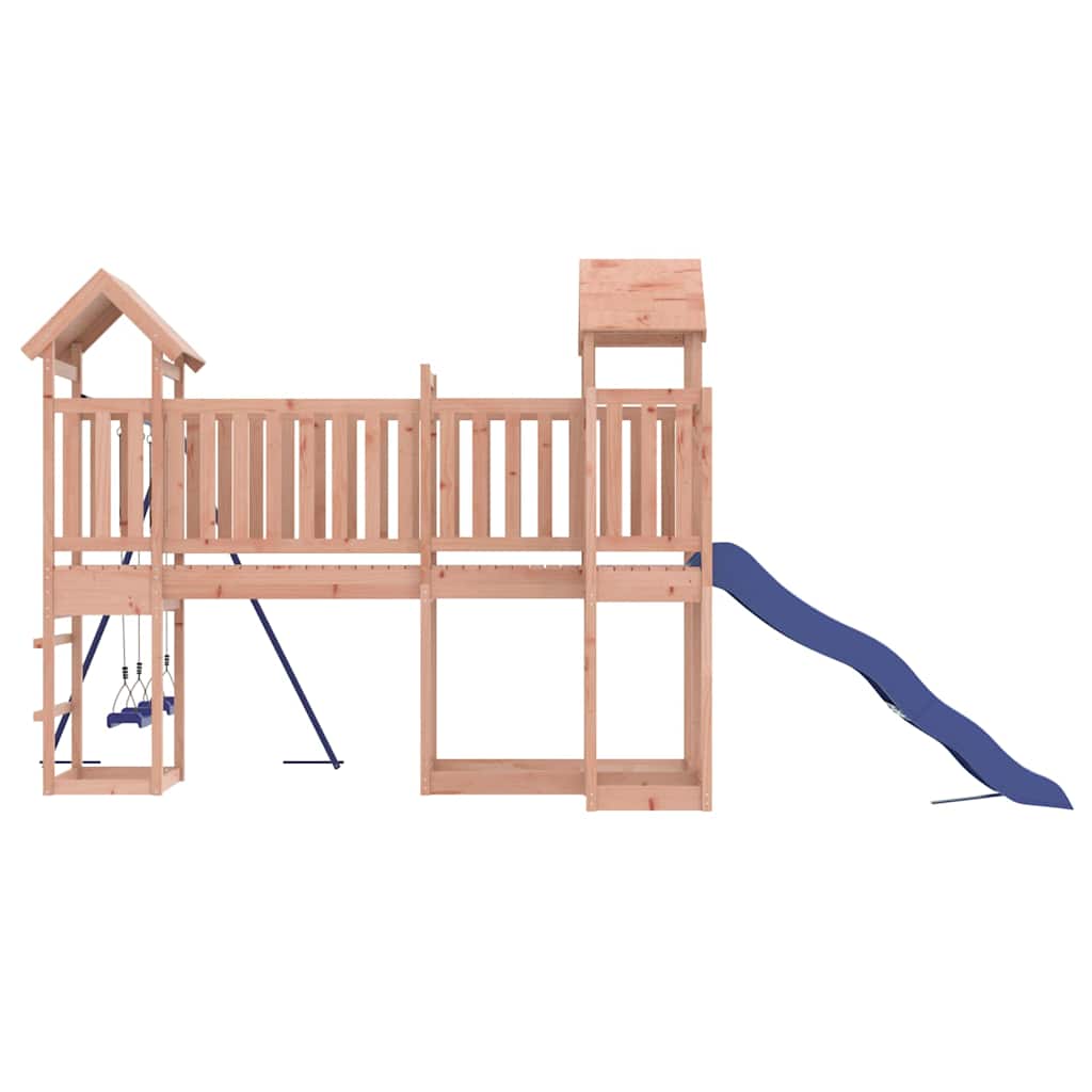 Outdoor Playset | Natural wood, Blue | Solid Douglas Wood, Polypropylene