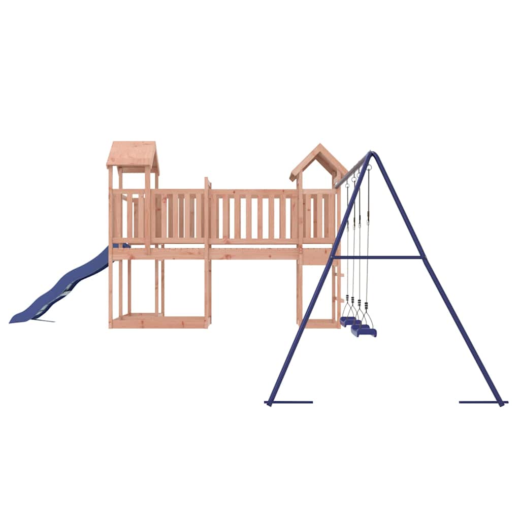 Outdoor Playset | Natural wood, Blue | Solid Douglas Wood, Polypropylene