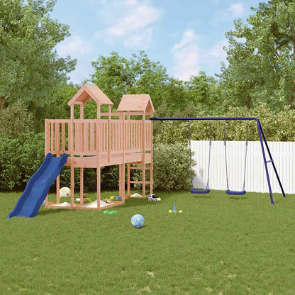 Outdoor Playset | Natural wood, Blue | Solid Douglas Wood, Polypropylene