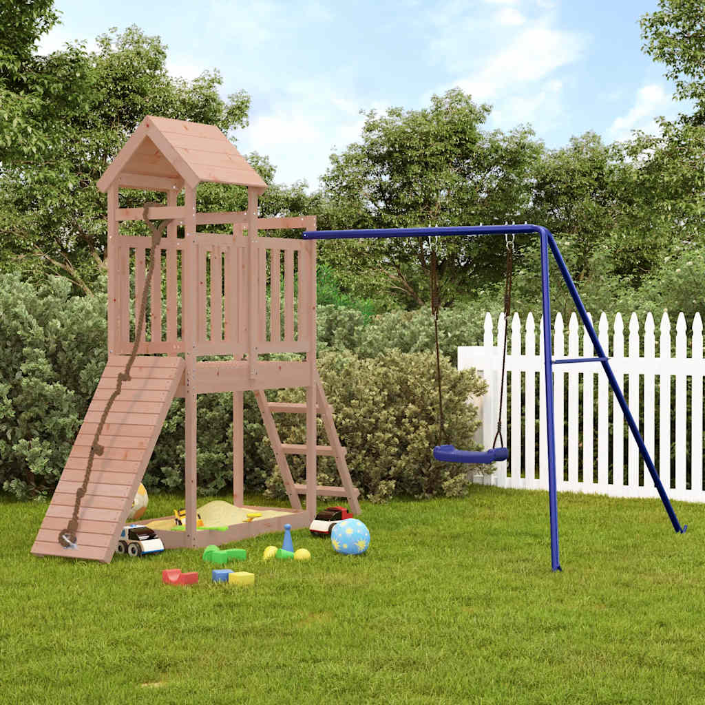 Outdoor Playset | Natural Wood, Blue