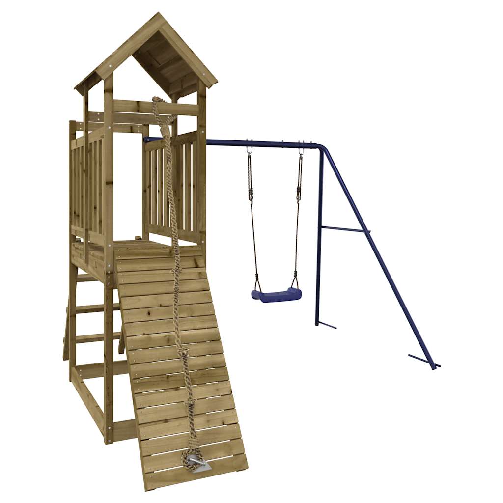 Outdoor Playset | Natural wood | Vacuum pressure treated pinewood | Large