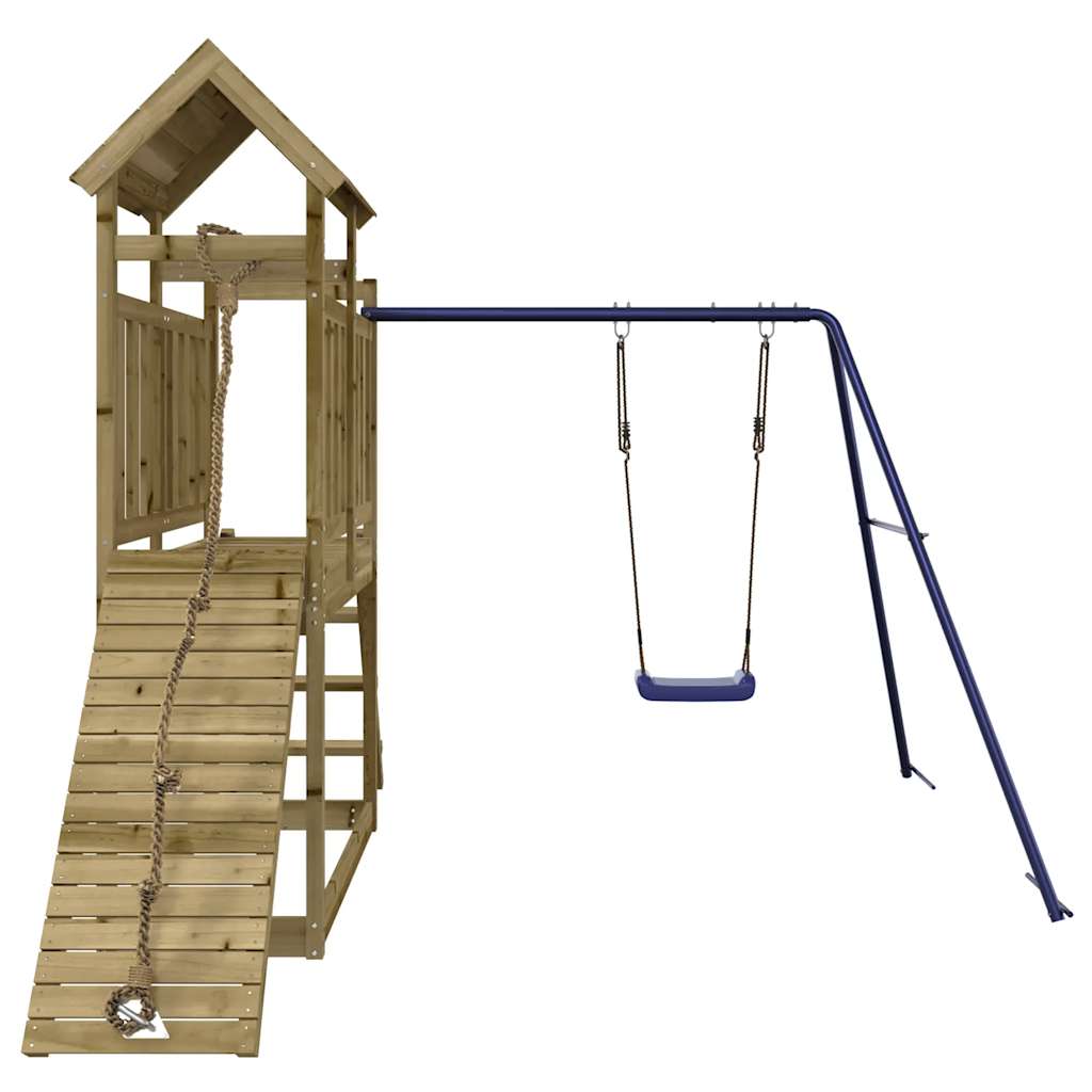 Outdoor Playset | Natural wood | Vacuum pressure treated pinewood | Large