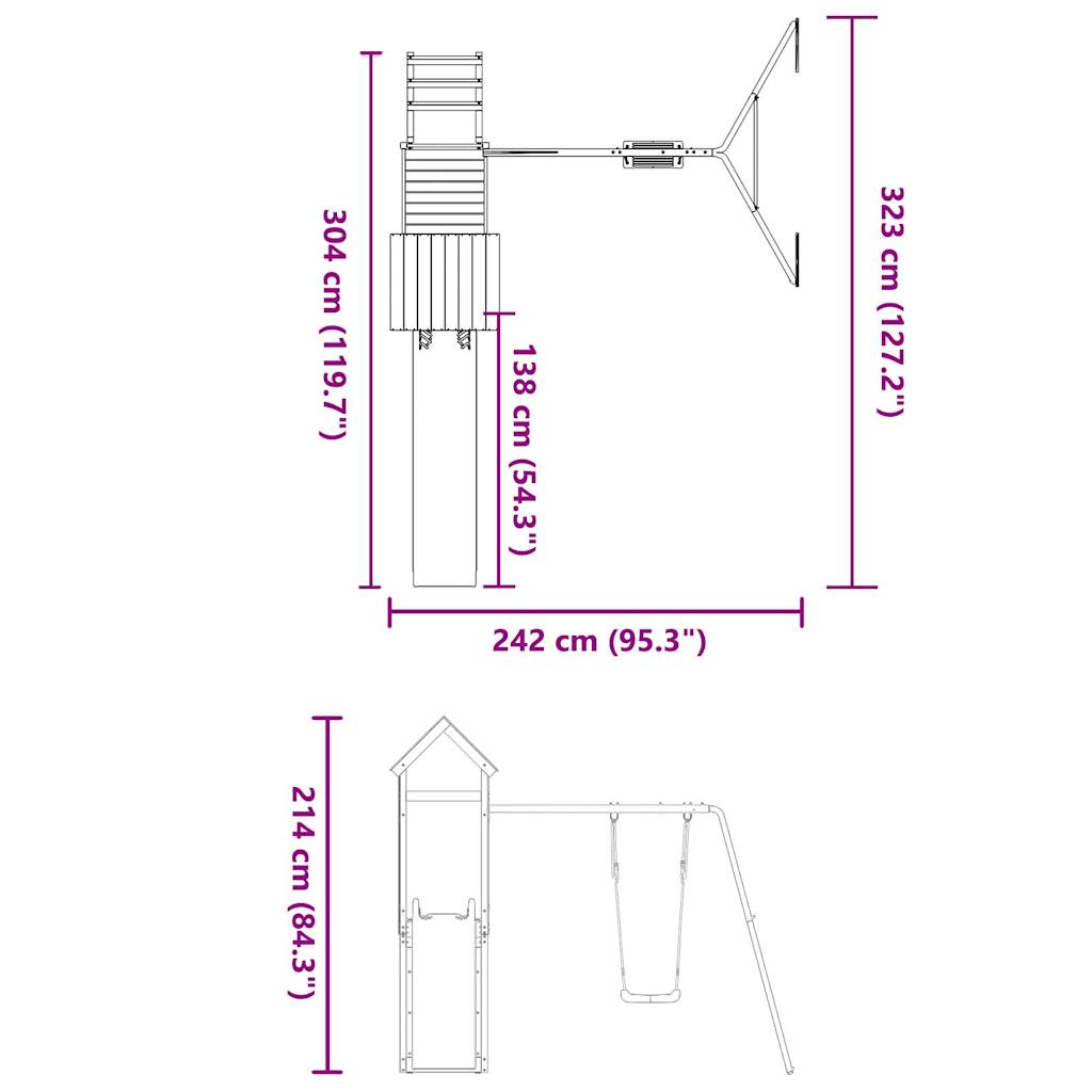 Outdoor Playset Solid Wood Pine