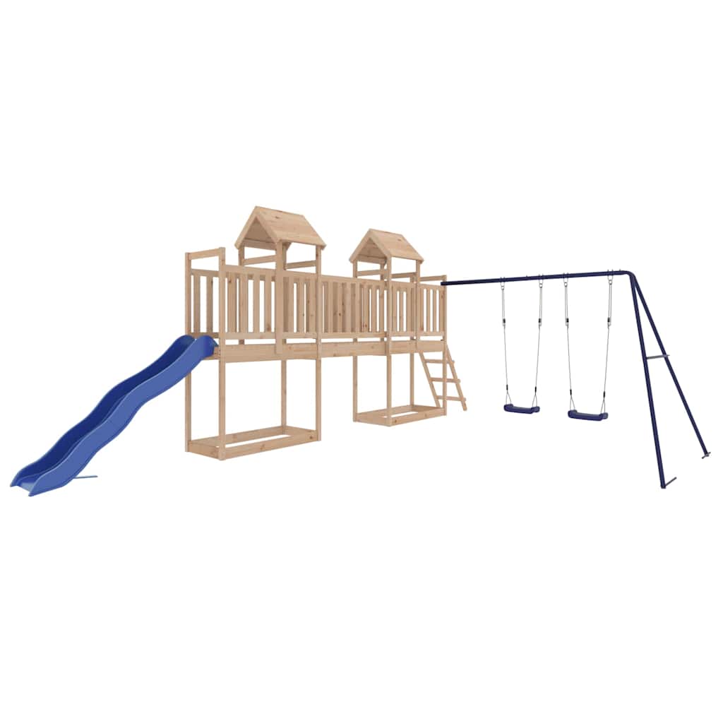Outdoor Playset | Pine Wood Colour with Blue