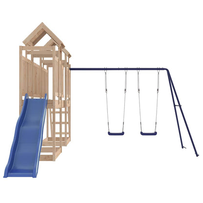 Outdoor Playset | Pine Wood Colour with Blue