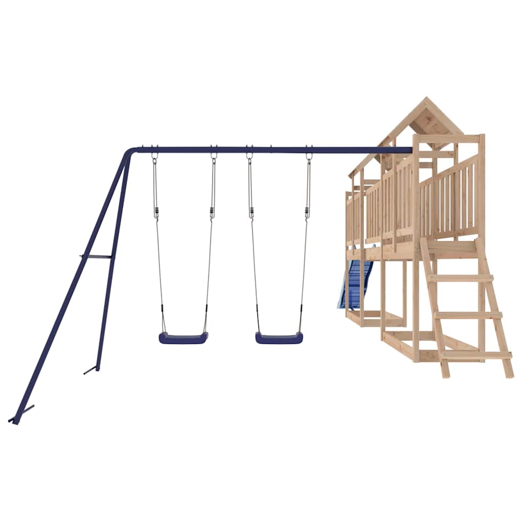 Outdoor Playset | Pine Wood Colour with Blue