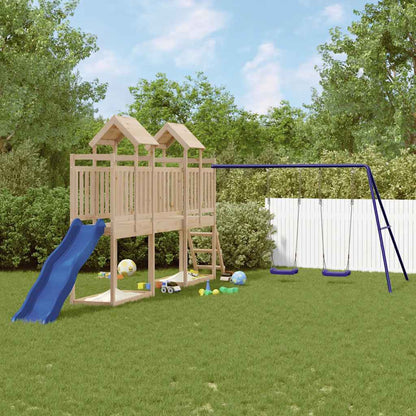 Outdoor Playset | Pine Wood Colour with Blue