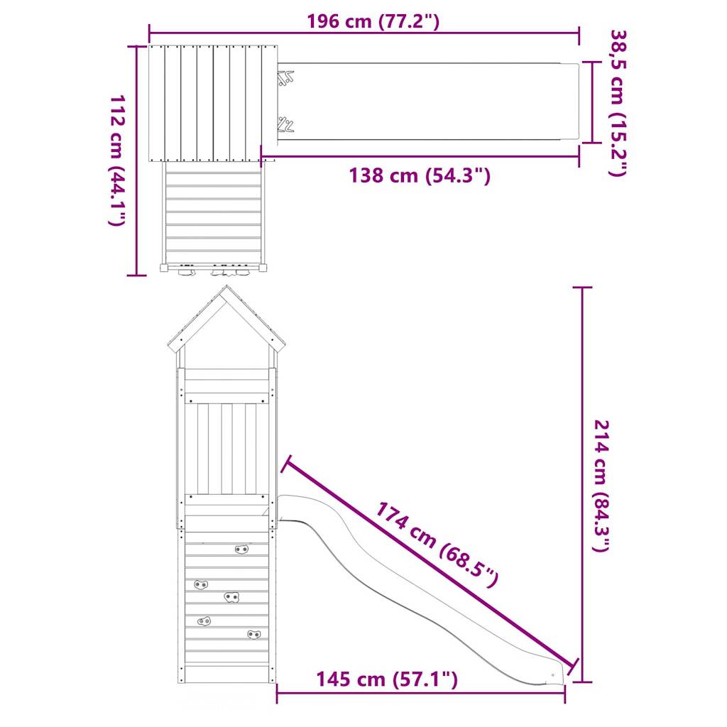 Outdoor Playset Impregnated Wood Pine