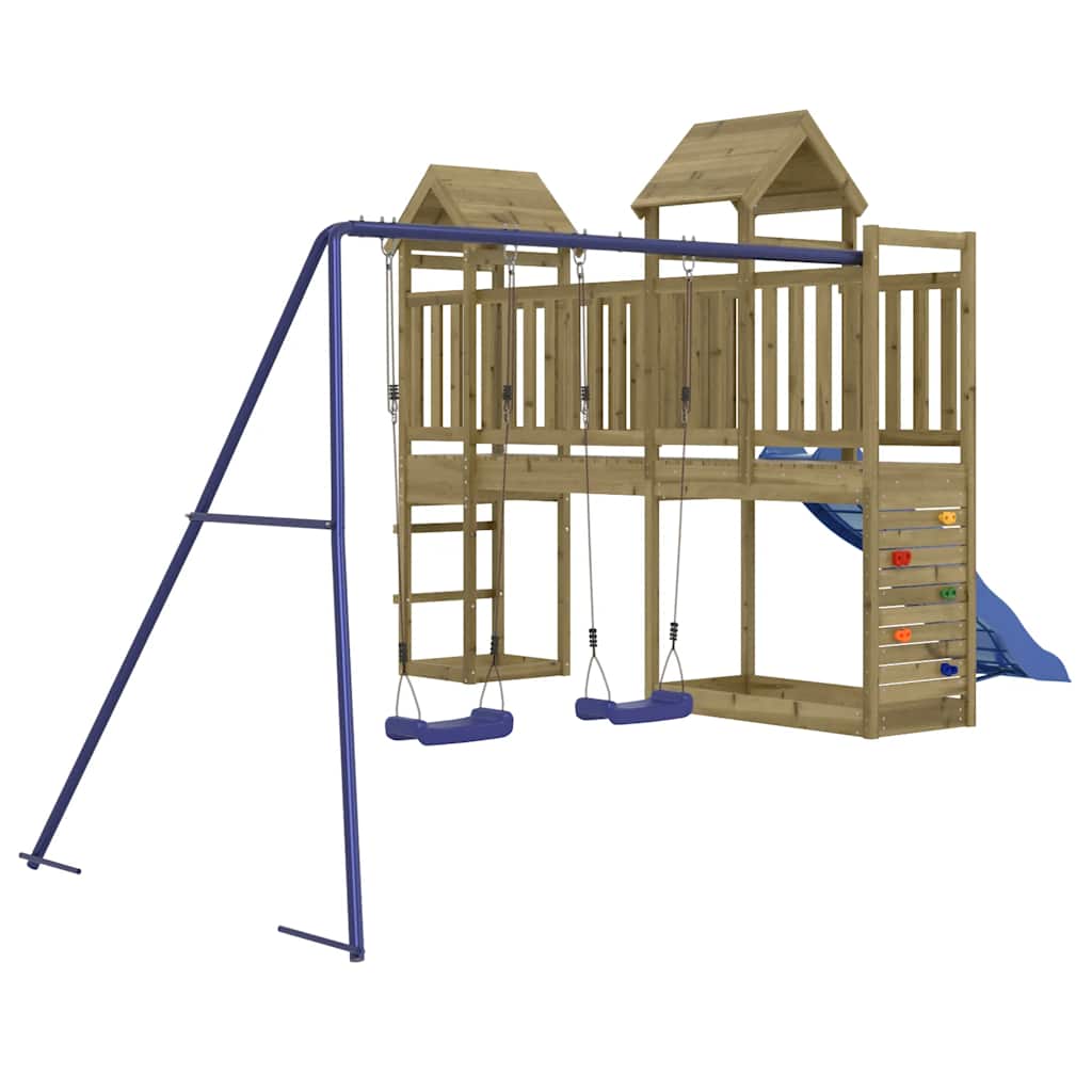 Outdoor Playset | Natural pine | Impregnated pine wood | Large | Durable