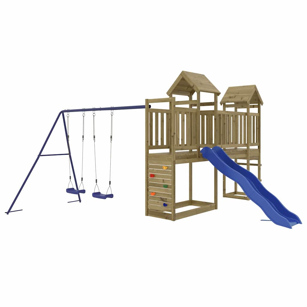 Outdoor Playset | Natural pine | Impregnated pine wood | Large | Durable