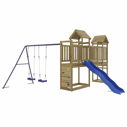 Outdoor Playset | Natural pine | Impregnated pine wood | Large | Durable