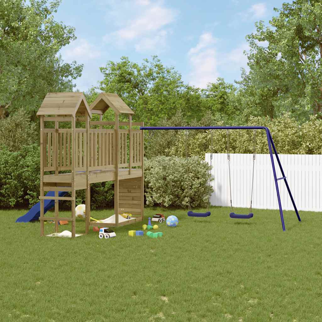 Outdoor Playset | Natural pine | Impregnated pine wood | Large | Durable