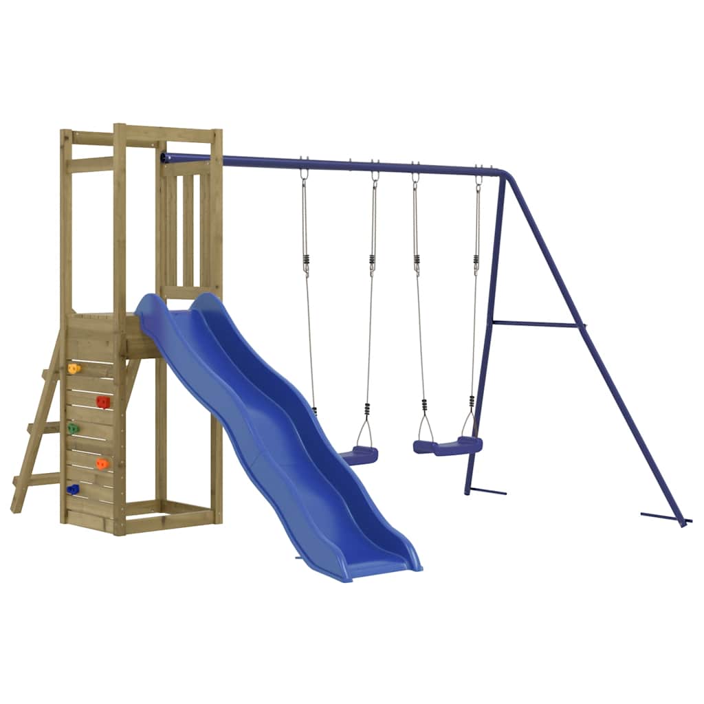 Outdoor Playset | Brown | Solid pine wood, Polypropylene | Large