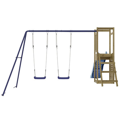 Outdoor Playset | Brown | Solid pine wood, Polypropylene | Large