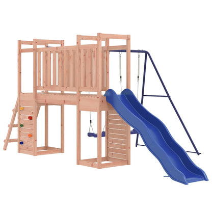 Outdoor Playset | Natural Wood/Blue | Solid douglas wood | Large