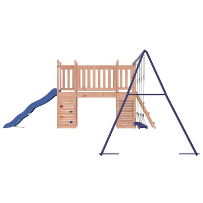 Outdoor Playset | Natural Wood/Blue | Solid douglas wood | Large