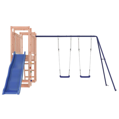 Outdoor Playset | Natural Wood/Blue | Solid douglas wood | Large