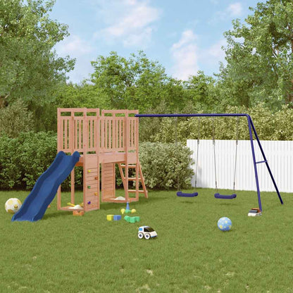 Outdoor Playset | Natural Wood/Blue | Solid douglas wood | Large
