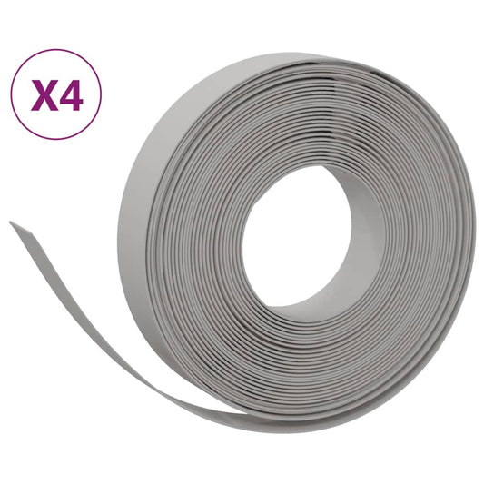 Garden Edgings 4 pcs Grey 10 m 10 cm Polyethylene
