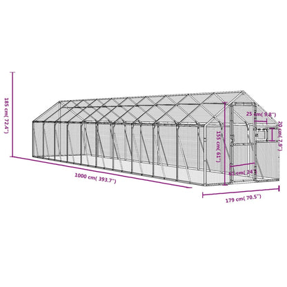 Aviary Anthracite 1.79x10x1.85 m Aluminium