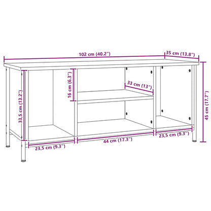 TV Cabinet Black 102x35x45 cm Engineered Wood